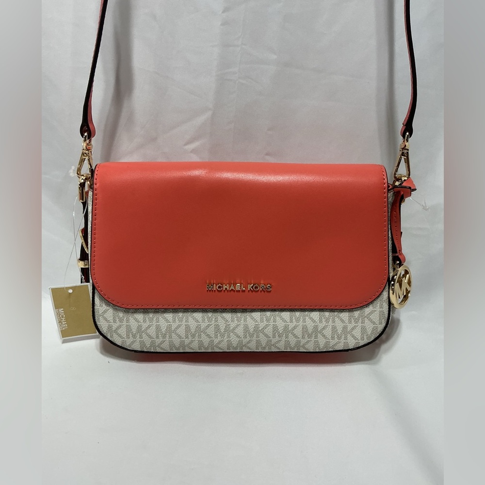 NWT Michael Kors Bedford Legacy Large Logo & Leather Crossbody + Duster - Picture 2 of 6
